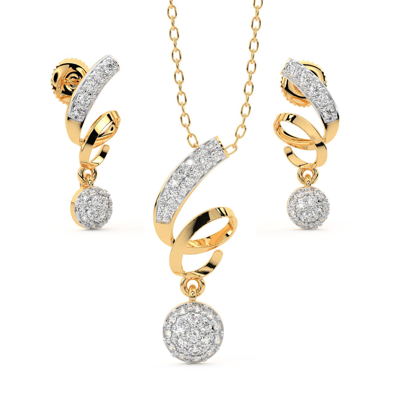 Siddel Round Diamond Pendant Set